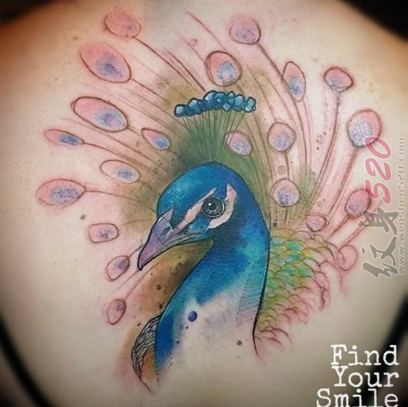 多款关于动物的彩绘水彩泼墨创意个性纹身图案