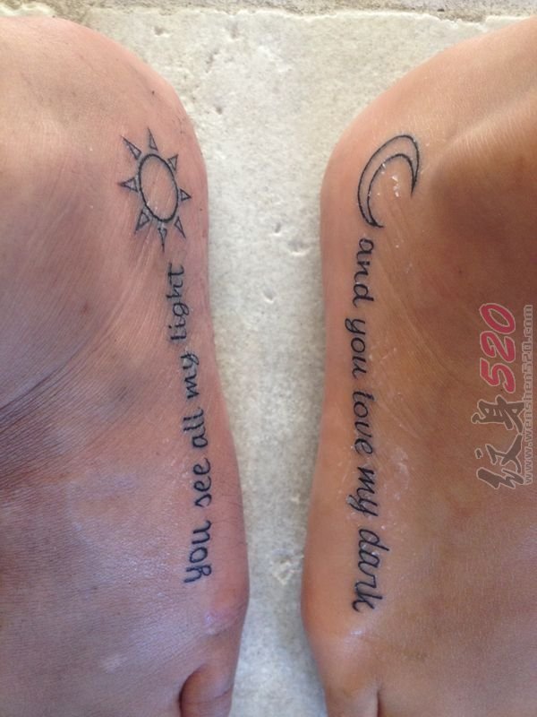 多款关于闺蜜的黑色线条心形花体英文纹身图案