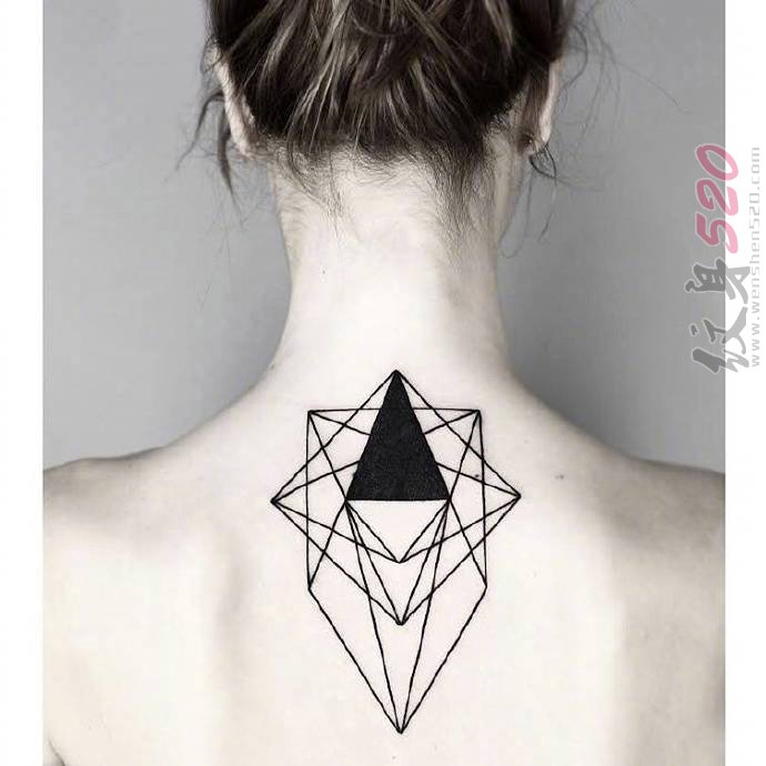 多款黑色线条几何元素创意文艺小清新纹身图案