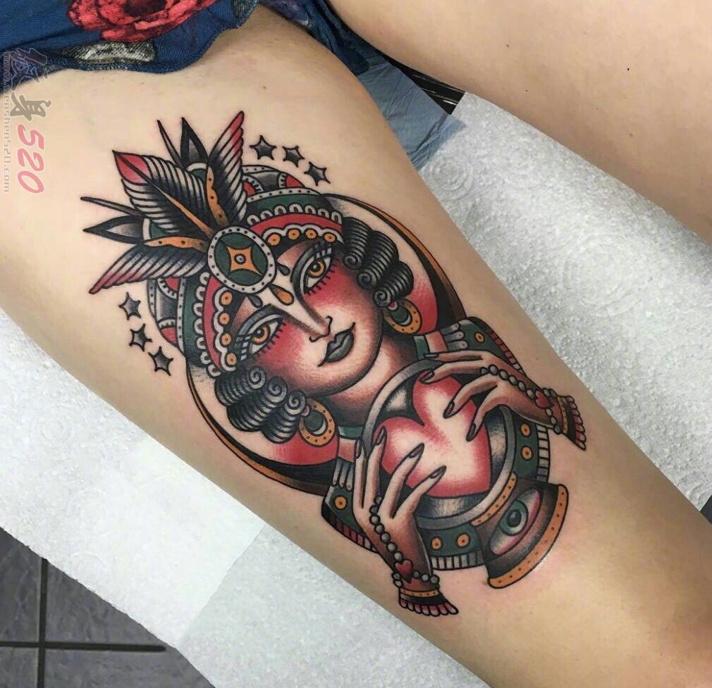 多款复古彩绘技巧植物素材花朵创意纹身图案