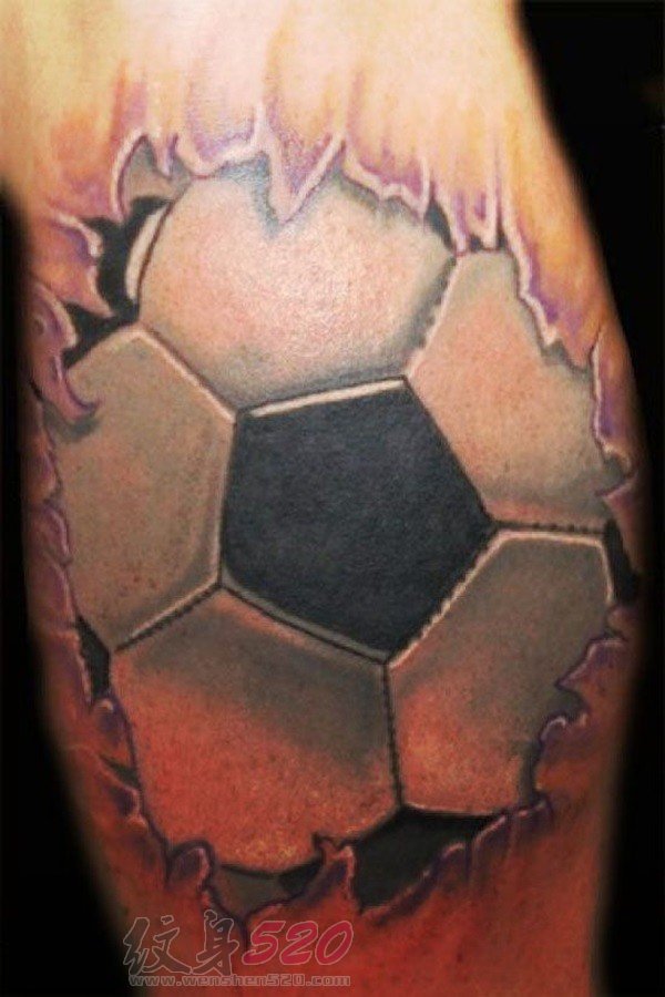 多款关于足球的黑色素描点刺技巧创意个性纹身图案