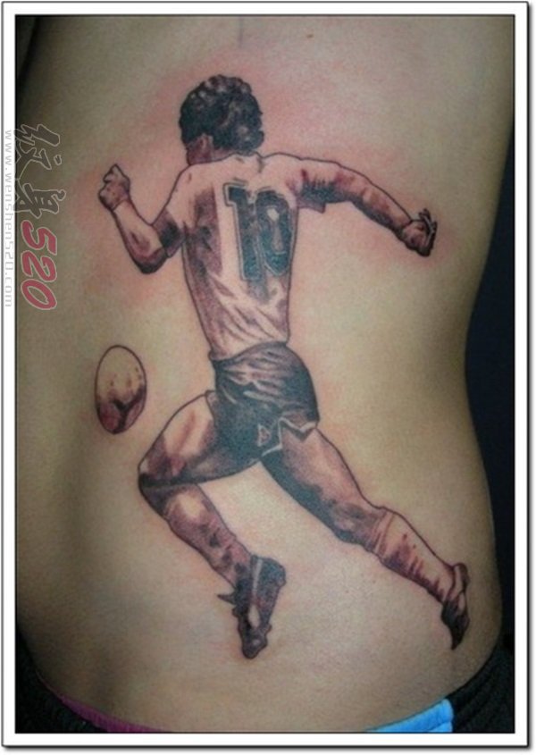 多款关于足球的黑色素描点刺技巧创意个性纹身图案