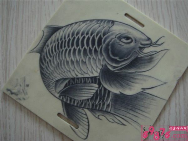 霸气鲤鱼纹身手稿