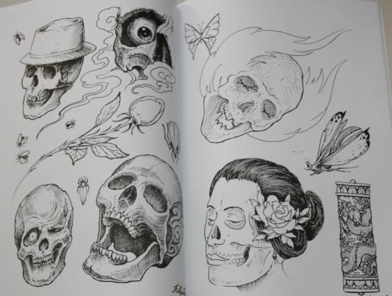两张骷髅头刺青kuloutouciqing素材图片