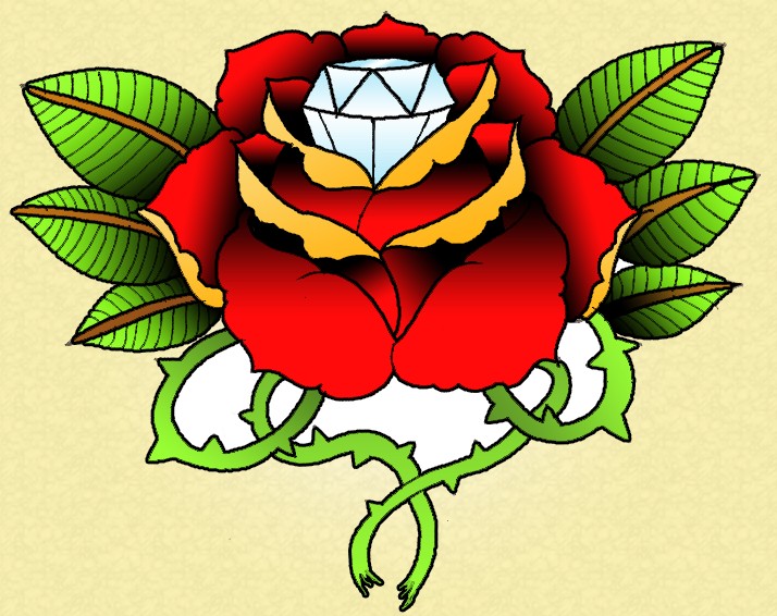 华丽镶砖高雅红玫瑰