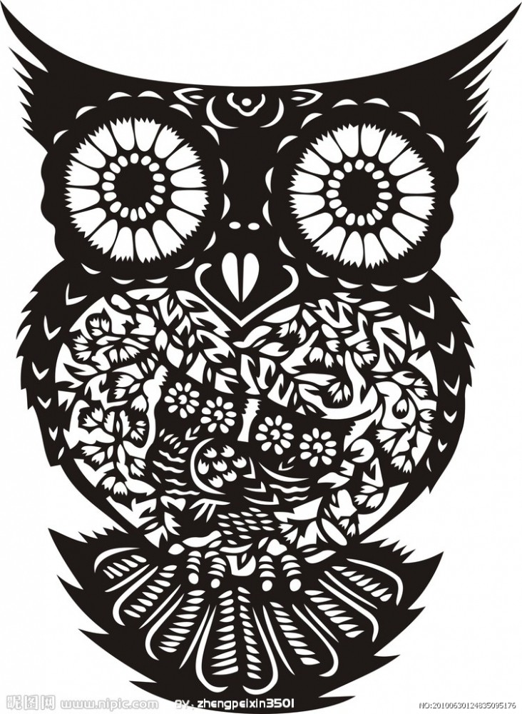 猫头鹰纹身手稿