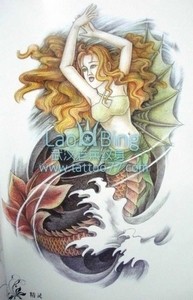 欧美纹身图案：童话故事里的美人鱼纹身