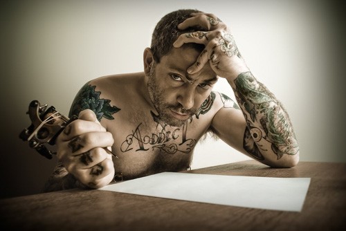 霸气个性国外男子纹身摄影