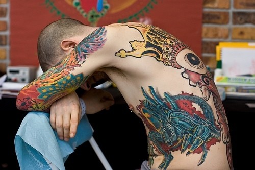 霸气个性国外男子纹身摄影