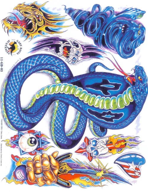 一组大气的蛇纹身手稿素材
