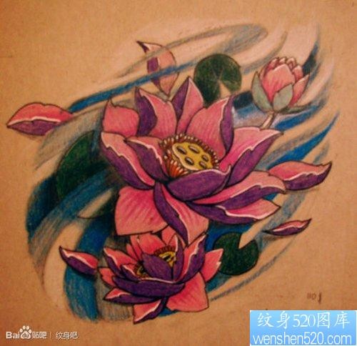 唯美前卫的一张传统莲花纹身手稿