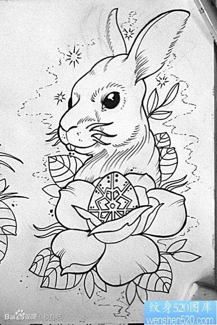 一张可爱流行的小兔子纹身图片