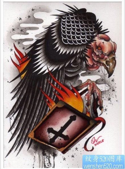 流行很酷的一张秃鹫纹身手稿