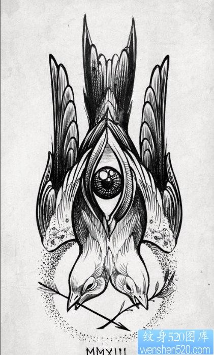 推荐大家一张个性的燕子纹身图片