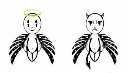 可爱流行的图腾小天使纹身图片
