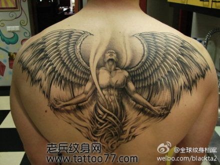 流行经典的守护天使纹身图片