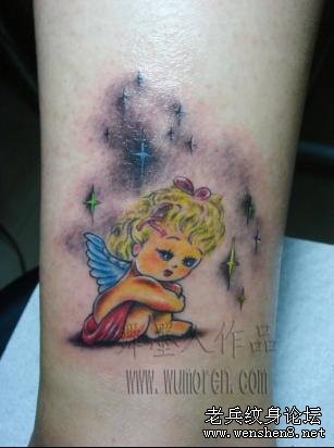 超可爱小天使丘比特纹身图片图案