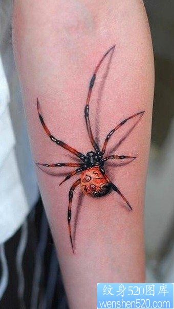 男性手臂流行帅气的蜘蛛纹身图片