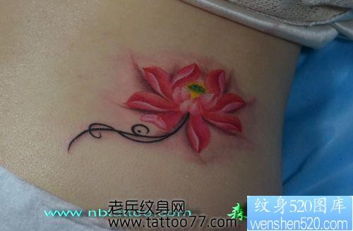 唯美的好看的莲花纹身图片