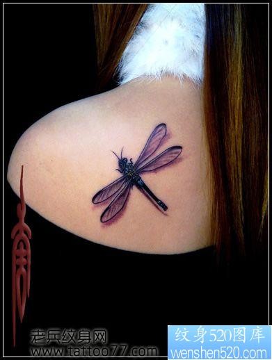 女孩子喜欢的可爱蜻蜓纹身图片