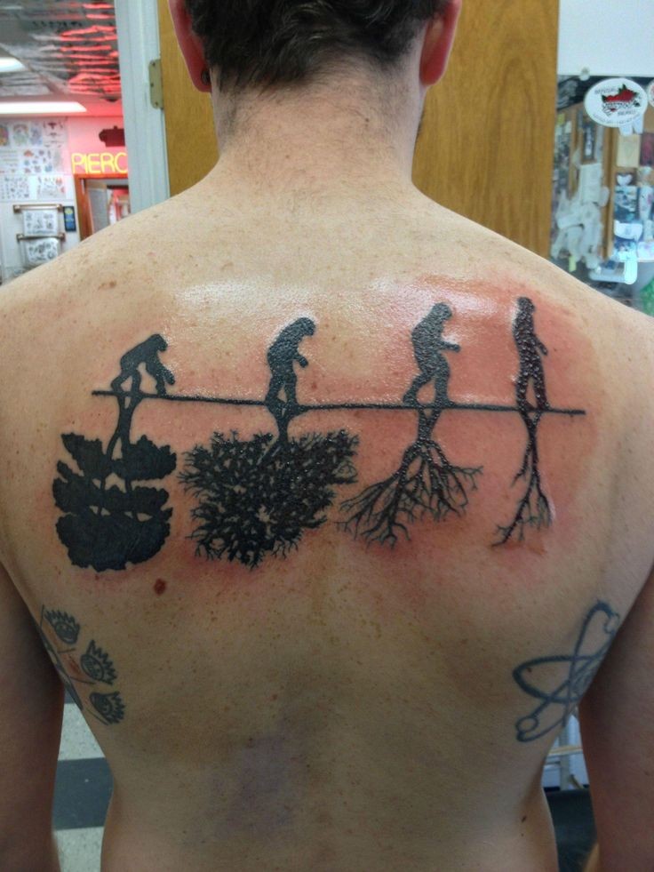 男人背部非常有寓意的纹身