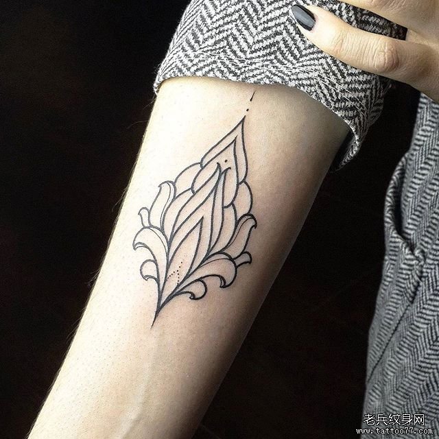 小臂简单的梵花纹身tattoo图案