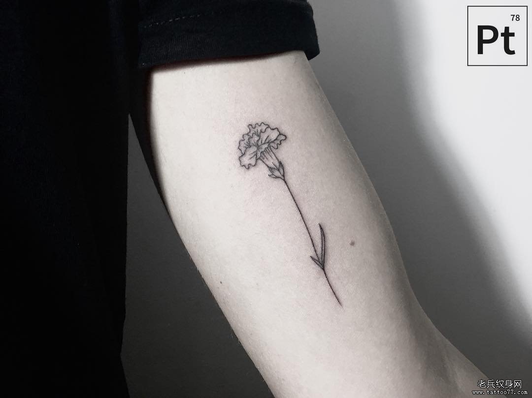 大臂小清新欧美花卉纹身图案