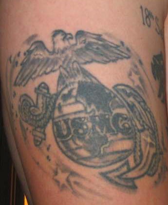 美国海军陆战队的鹰和船锚纹身图案