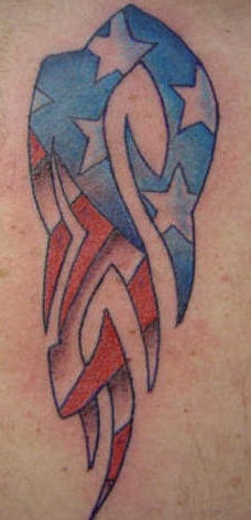 部落图腾风格的美国国旗纹身图案