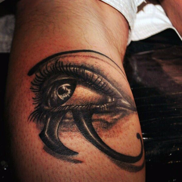 神秘的3D写实埃及荷鲁斯之眼纹身图案