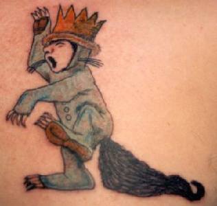 卡通人物和皇冠纹身图案