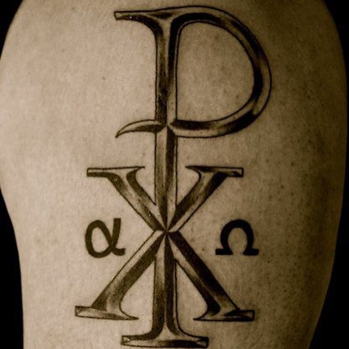 黑色的宗教基督会标符号手臂纹身图案