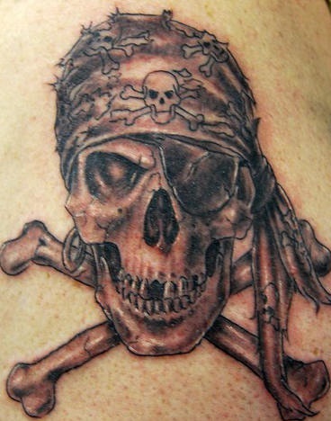 3D海盗骷髅个性纹身图案