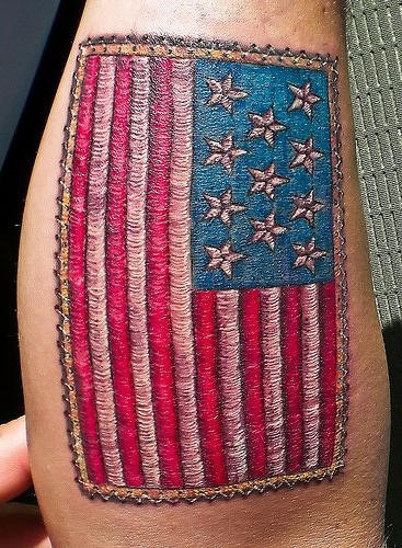 美国定制国旗彩色纹身图案