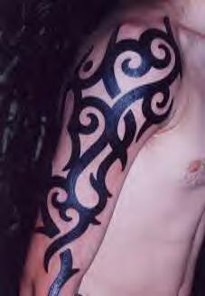 部落风黑色图腾手臂纹身图案
