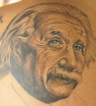 爱因斯坦3D肖像纹身图案