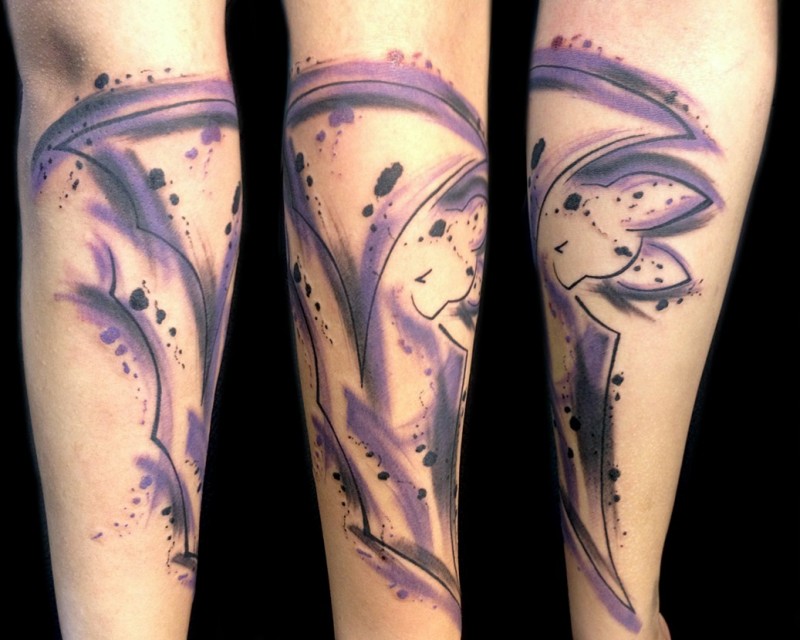手臂抽象风格彩色有趣的饰品纹身图案