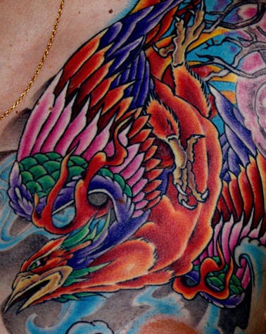 惊艳的彩色凤凰艺术品纹身图案