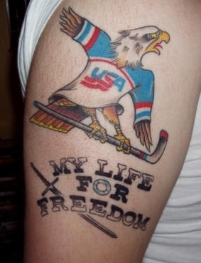 美国曲棍球爱国纹身图案