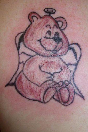 天使熊可爱纹身图案