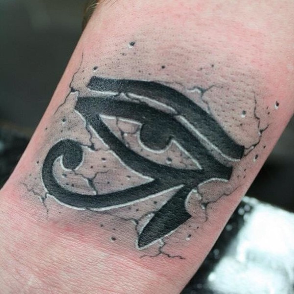 黑色简单的埃及符号手臂纹身图案