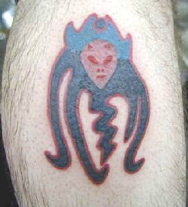手臂外星生物章鱼艺术纹身图案