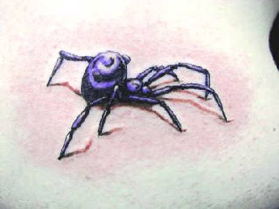 逼真的3D黑寡妇蜘蛛纹身图案