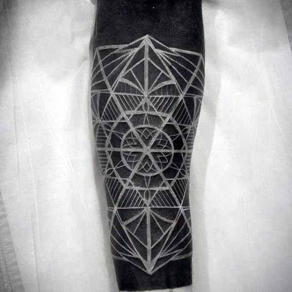 3D黑白美丽的装饰手臂纹身图案