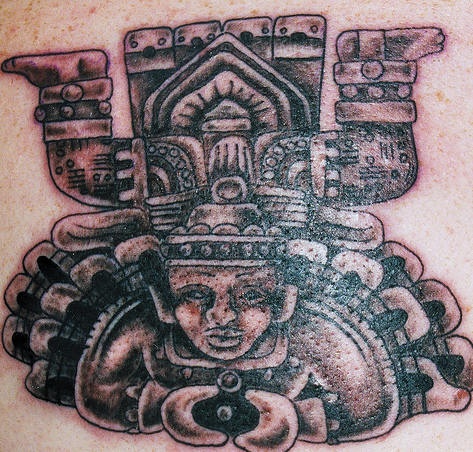 阿兹特克的祭坛石像纹身图案