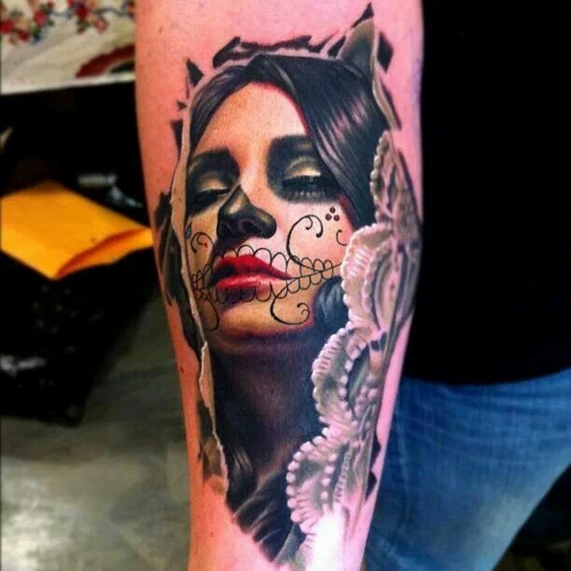 美丽的死亡女郎纹身图案