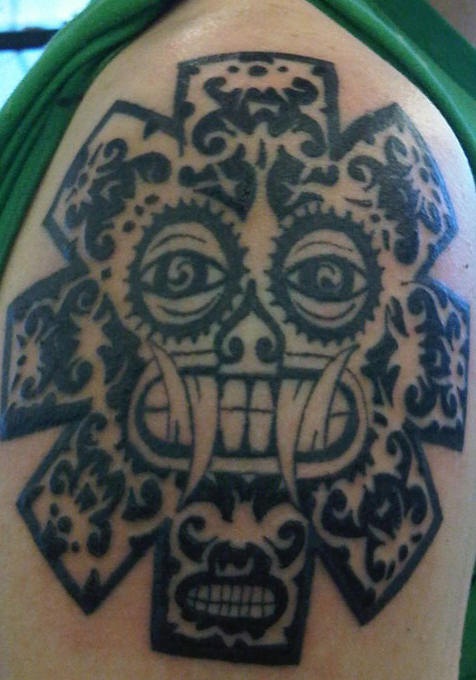玛雅图腾符号黑色纹身图案