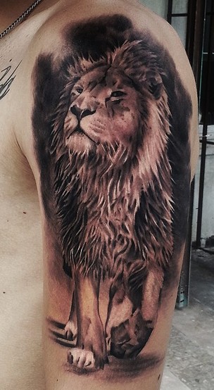 可爱的狮子王手臂纹身图案