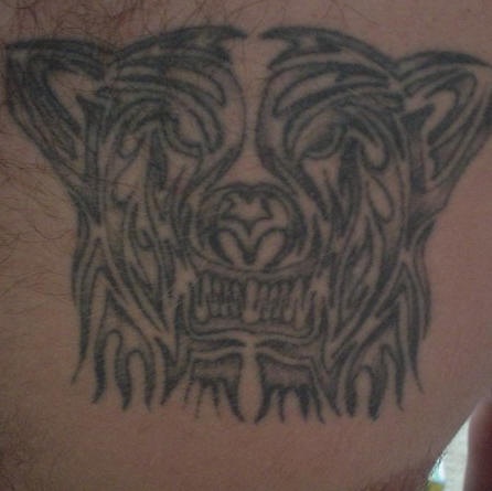 简约的部落熊纹身图案