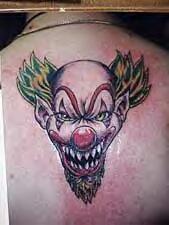 邪恶小丑锋利的牙齿纹身图案